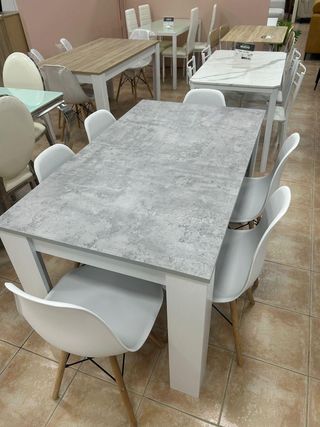 Conjunto de mesa extensible + 6 sillas ¡NUEVAS!