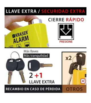 KRASER WA6Y Candado Moto Alarma