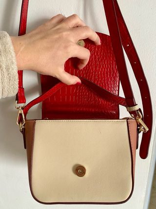 Bolso Misako Mujer Rojo y Beige