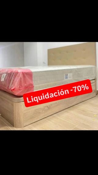 Canapé abatible de madera y tela