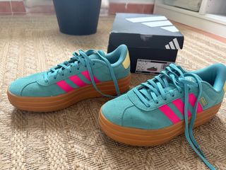 Adidas Samba Plataforma Verde/Rosa