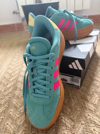 Adidas Samba Plataforma Verde/Rosa