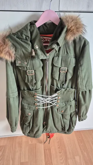 Abrigo Highly Preppy Verde Militar Talla M