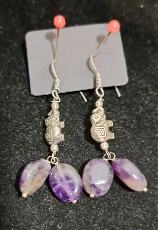 Collana Ametista 3 Giri + Orecchini