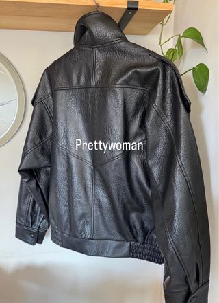 Cazadora efecto piel YSL Zara XS