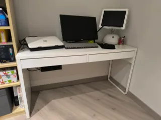 2 Mesas Escritorio Ikea Cajones Madera Blanca
