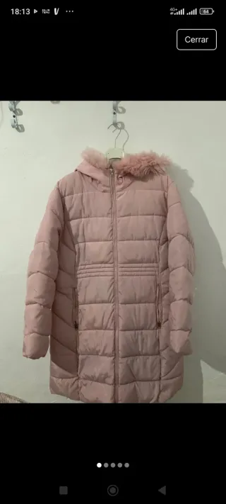 Abrigo acolchado rosa XXXL con capucha