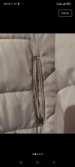 Abrigo acolchado rosa XXXL con capucha