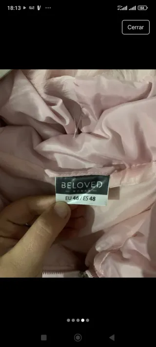 Abrigo acolchado rosa XXXL con capucha