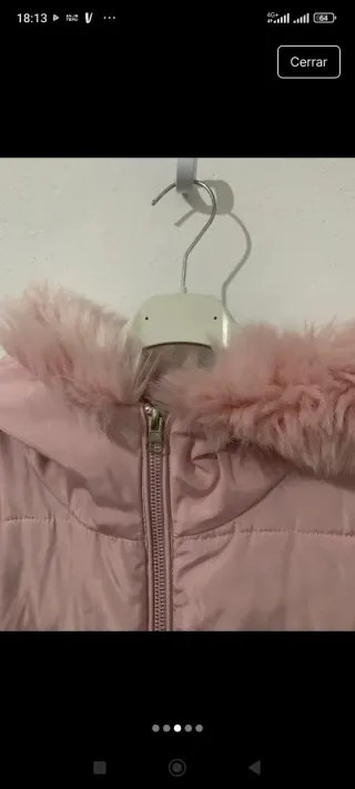 Abrigo acolchado rosa XXXL con capucha