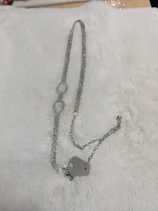 Cinturón de circonitas plateado