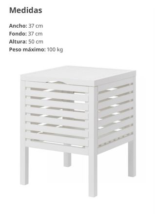 Banco de almacenaje de madera blanco