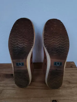 Zapatillas Fred Perry Piel Hombre Camel y beige