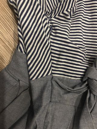 Vestido rayas y falda gris