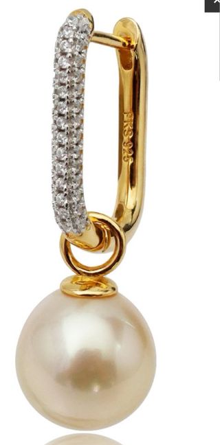 Pendientes Perla South Sea 12mm Oro Claro