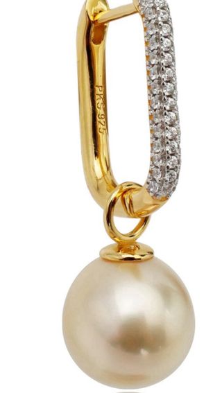 Pendientes Perla South Sea 12mm Oro Claro