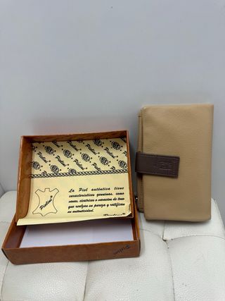 Monedero Pielini Beige y Marrón