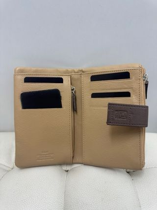 Monedero Pielini Beige y Marrón