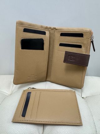 Monedero Pielini Beige y Marrón
