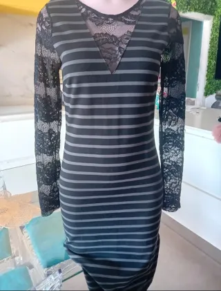 Liu Jo Abito a righe con pizzo