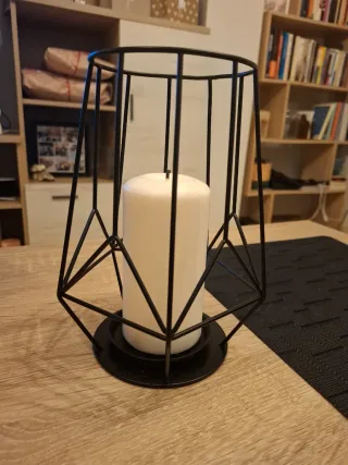 Portacandele in metallo nero