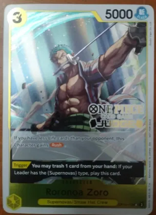 Roronoa Zoro Carta Promo Foil Judge