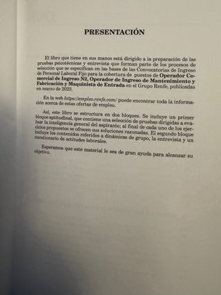 Libro psicotécnico preparación oposición Renfe