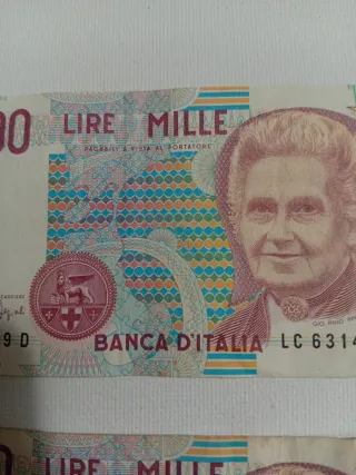 2 Banconote Lire Italiane 1000