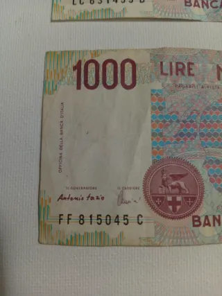 2 Banconote Lire Italiane 1000