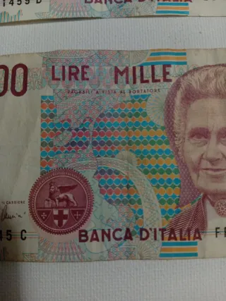 2 Banconote Lire Italiane 1000