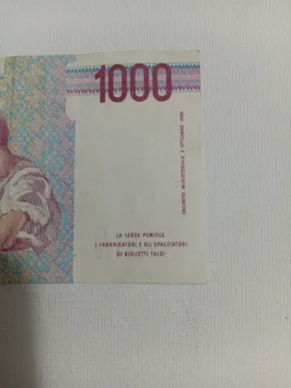 2 Banconote Lire Italiane 1000