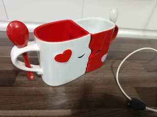 Tazze Cuore Coppia con Cucchiai