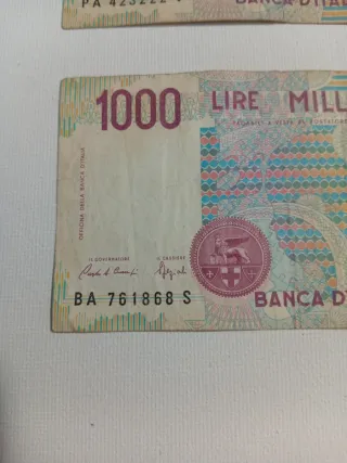 2 Banconote Lire 1000 Italia