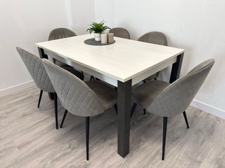 Conjunto mesa comedor y mesa auxiliar