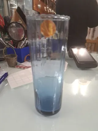 Set 6 Vasos Cristal Azul