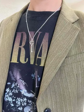 Collar Gucci Corazón Llave Plata