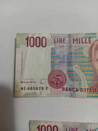 2 Banconote Lire Italiane 1000