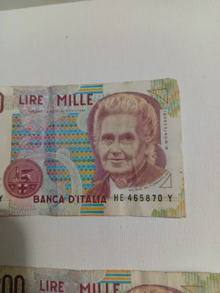 2 Banconote Lire Italiane 1000