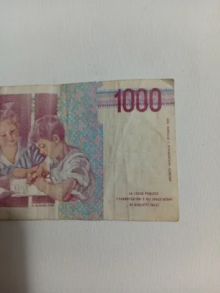 2 Banconote Lire Italiane 1000