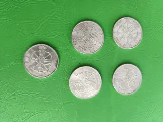 5 Monedas Plata 100 Pesetas Franco