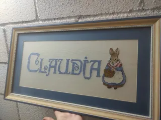 Cuadro bordado a mano Claudia