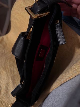 Borsa Fendi nera in pelle e glitter vintage