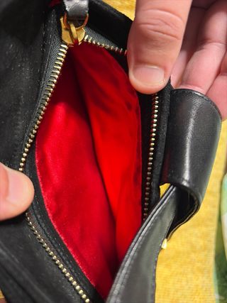 Borsa Fendi nera in pelle e glitter vintage