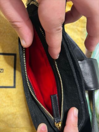 Borsa Fendi nera in pelle e glitter vintage