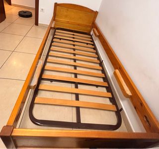 Estructura cama 90x190 cm madera y metal