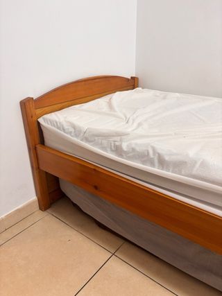 Estructura cama 90x190 cm madera y metal