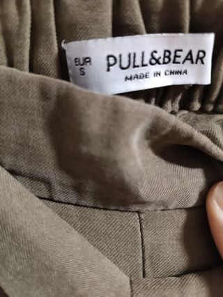 Pantalón recto tiro alto verde