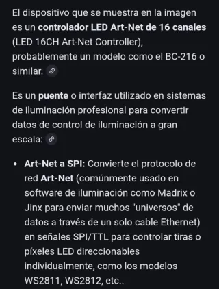 Controlador LED Art-Net 16 Canales