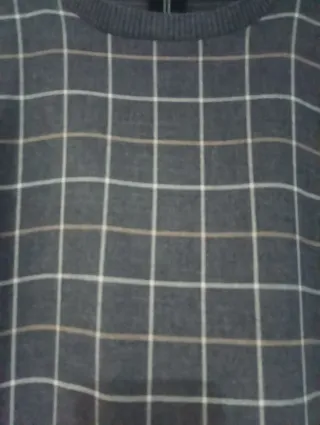 Vestido corto de cuadros gris