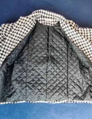 Chaqueta forrada estampado pata de gallo